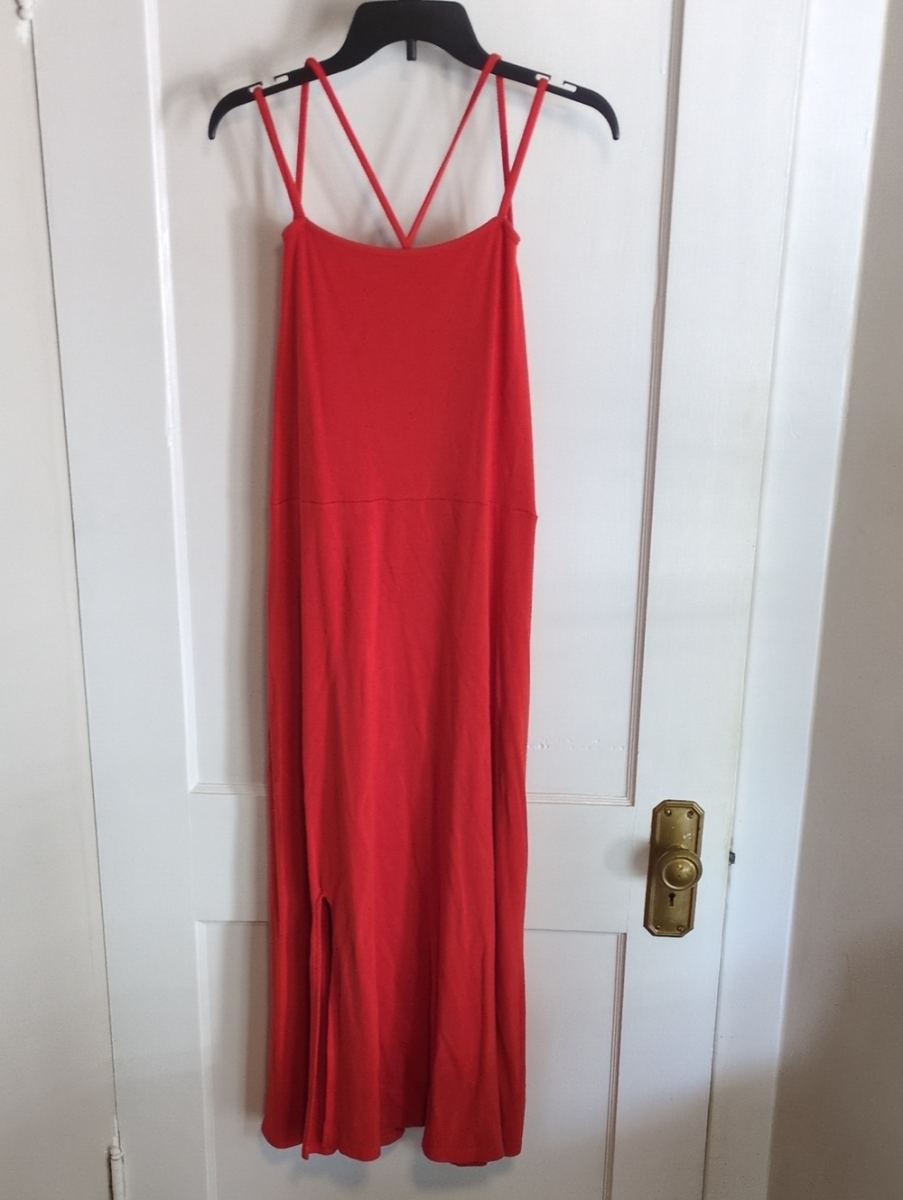 Eloquii Red Orange Strappy Maxi Dress